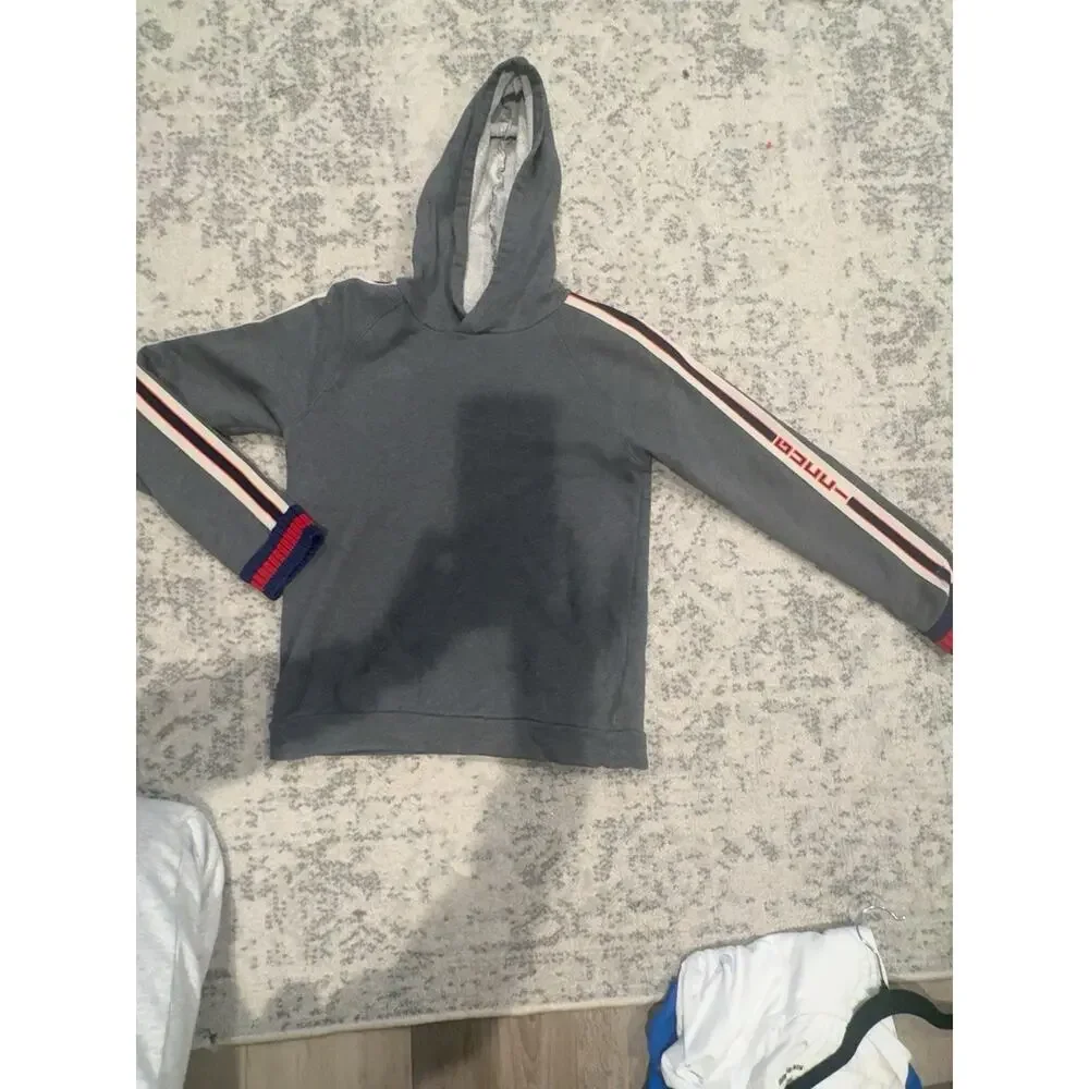 Gucci Kids Web Stripe Logo Tape Zip Hoodie 11/12Y Made in Italy